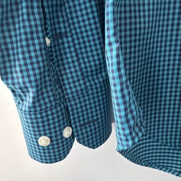 Bonobos Blue Check Slim Fit Medium Long Men's Shirt - Picture 6 of 11